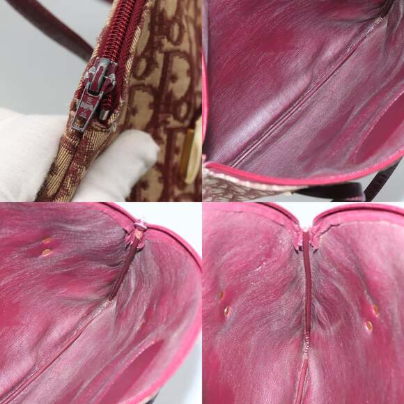 DIOR Trotter Canvas Shoulder Bag Red Gold - Picture 11 of 11